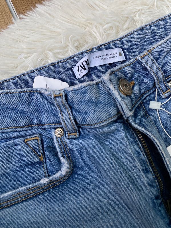 Jeans ZARA Corte Recto Azul Denim Claro — miniatura 3