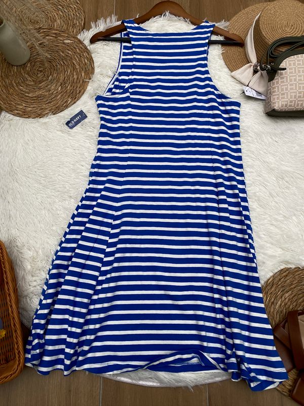 Vestido OLD NAVY Azul con Blanco — miniatura 3