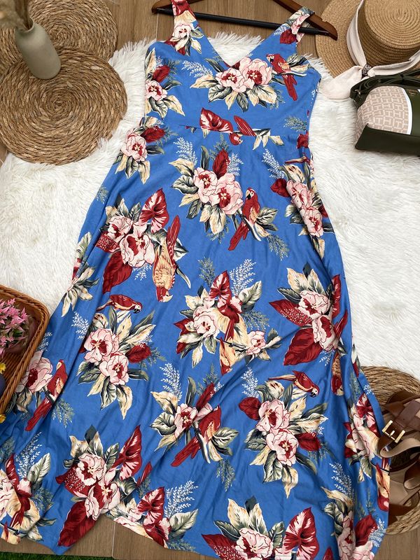 Vestido CHAPS Floreado Azul — miniatura 2