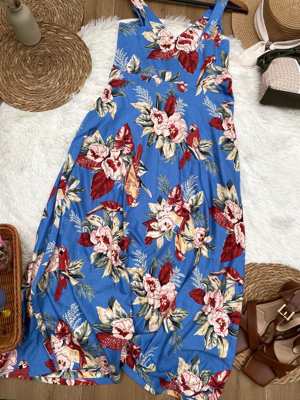 Vestido CHAPS Floreado Azul — miniatura 3