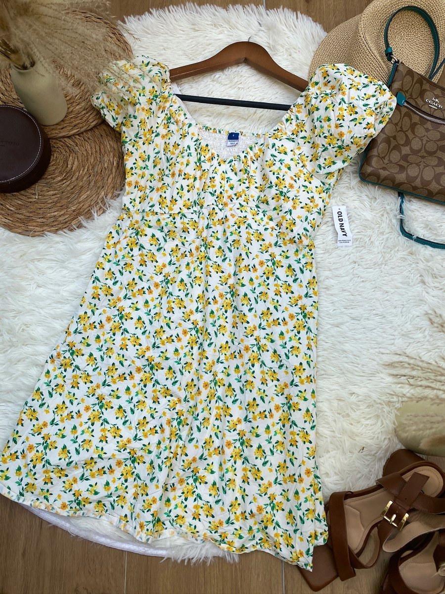 Vestido OLD NAVY blanco floreado — miniatura 2