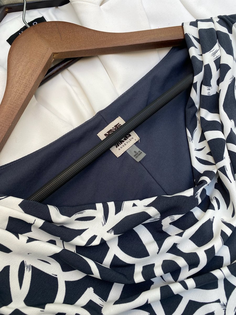 Vestido ANNE KLEIN blanco con Azul — miniatura 4