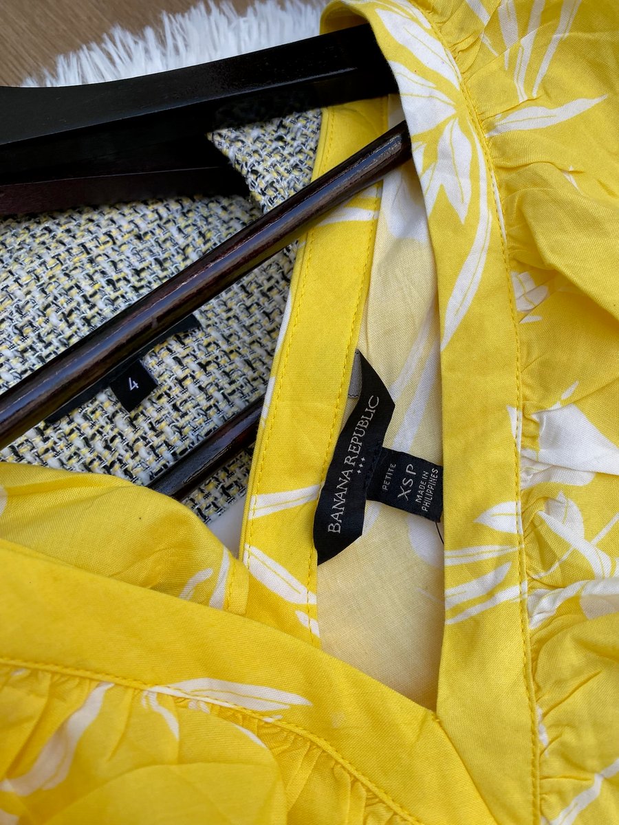 Vestido amarillo floreado BANANA REPUBLIC — miniatura 3