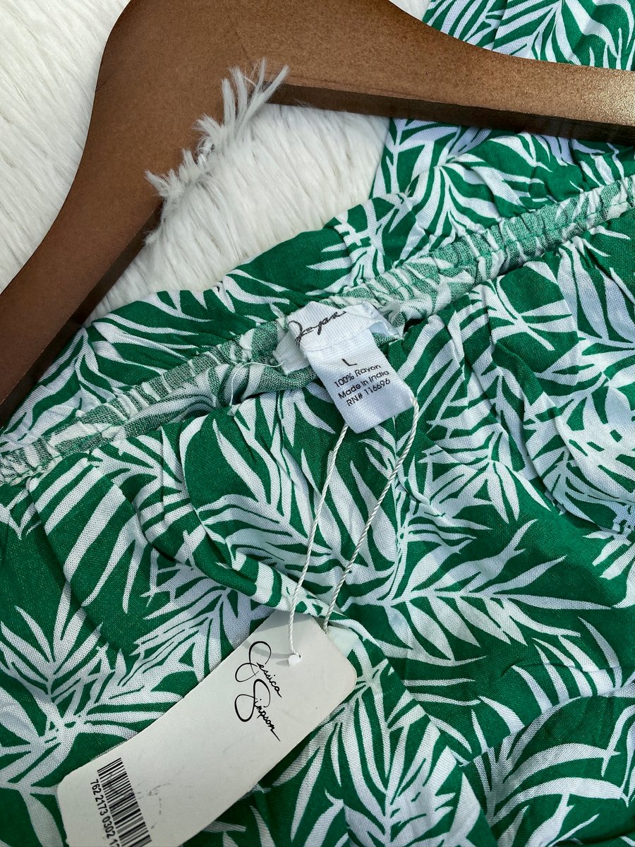 Vestido Jessica Simpson estampado tropical verde con blanco — miniatura 3