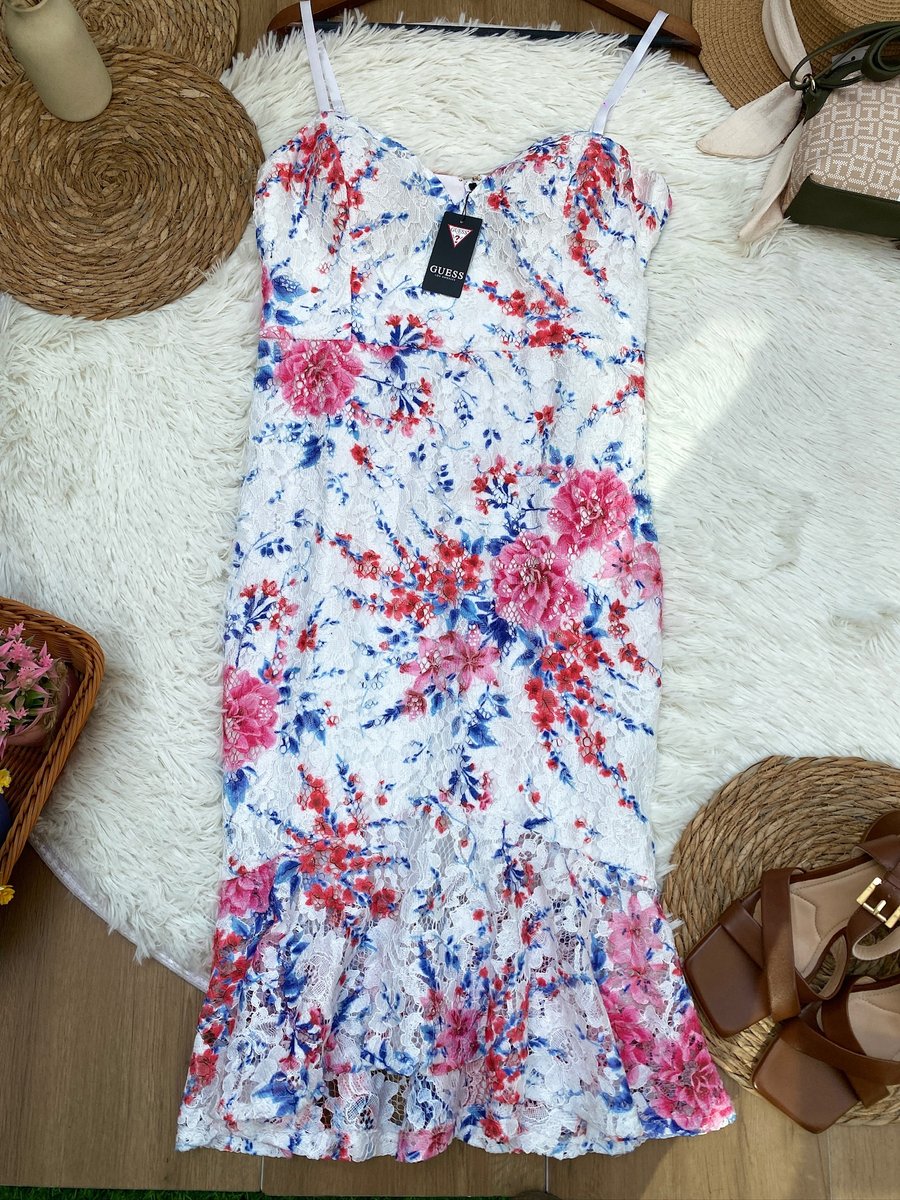 Vestido GUESS blanco floreado — miniatura 2