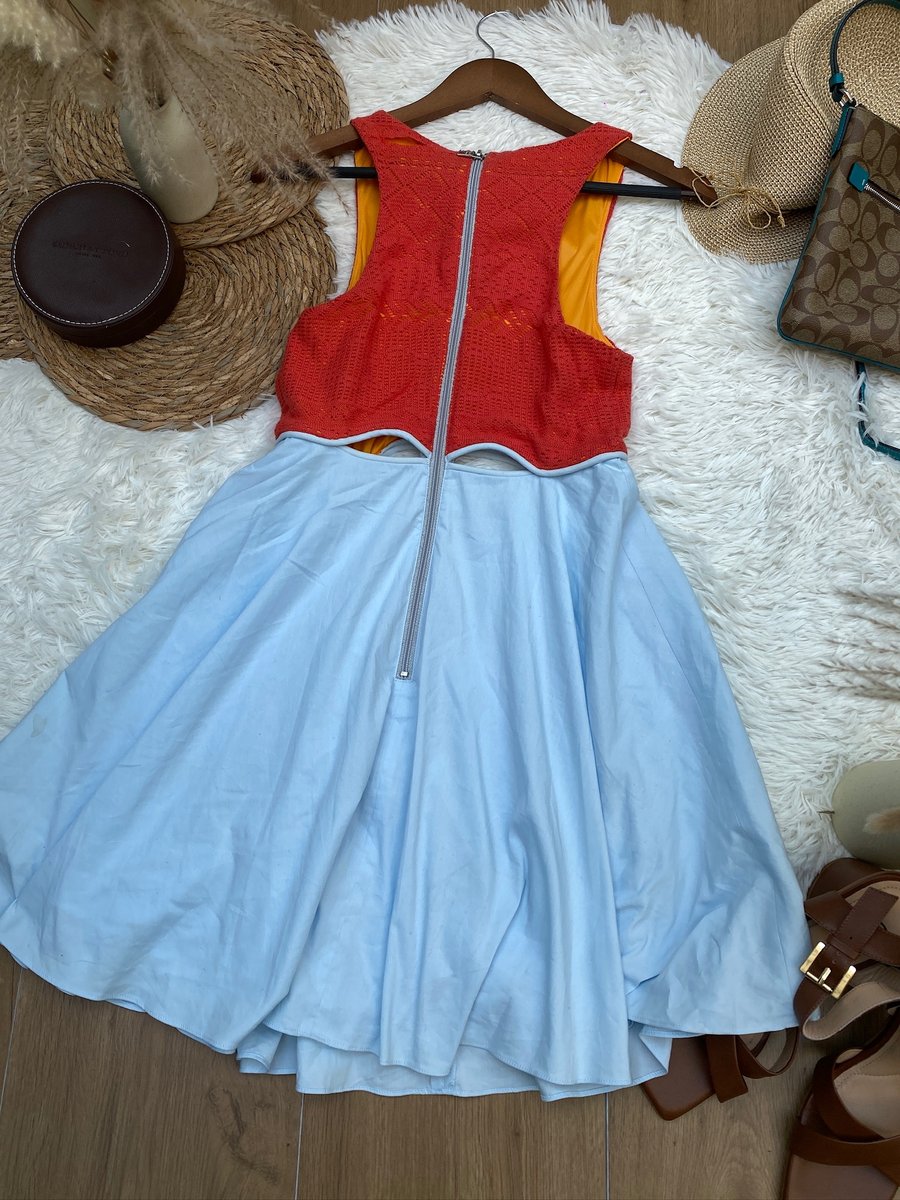 Vestido EXPRESS naranja con Azul — miniatura 4