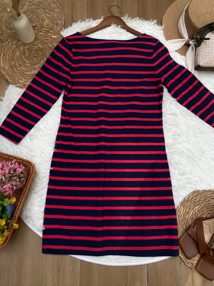 Vestido GAP de diseño de rayas rojas con negro — miniatura 4