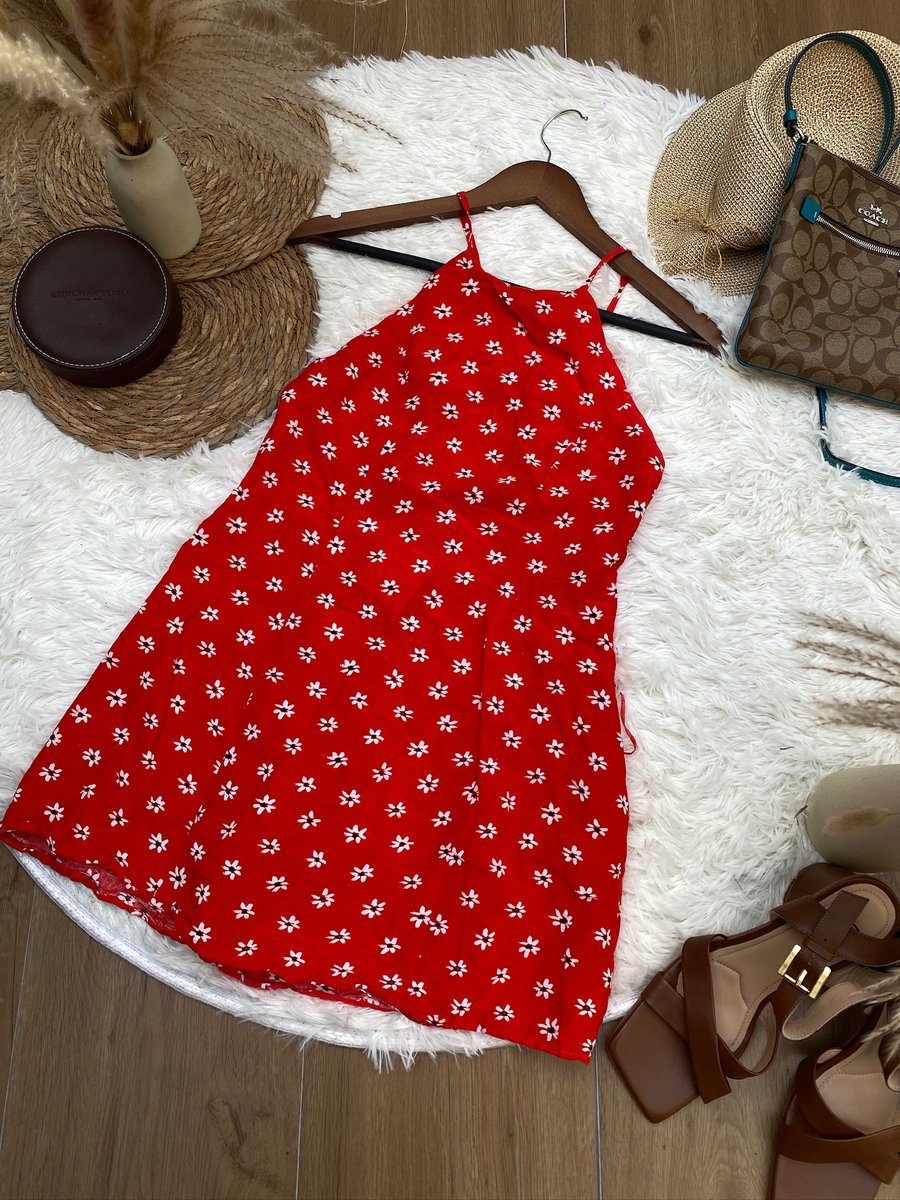 Vestido ZARA floreado rojo — miniatura 2