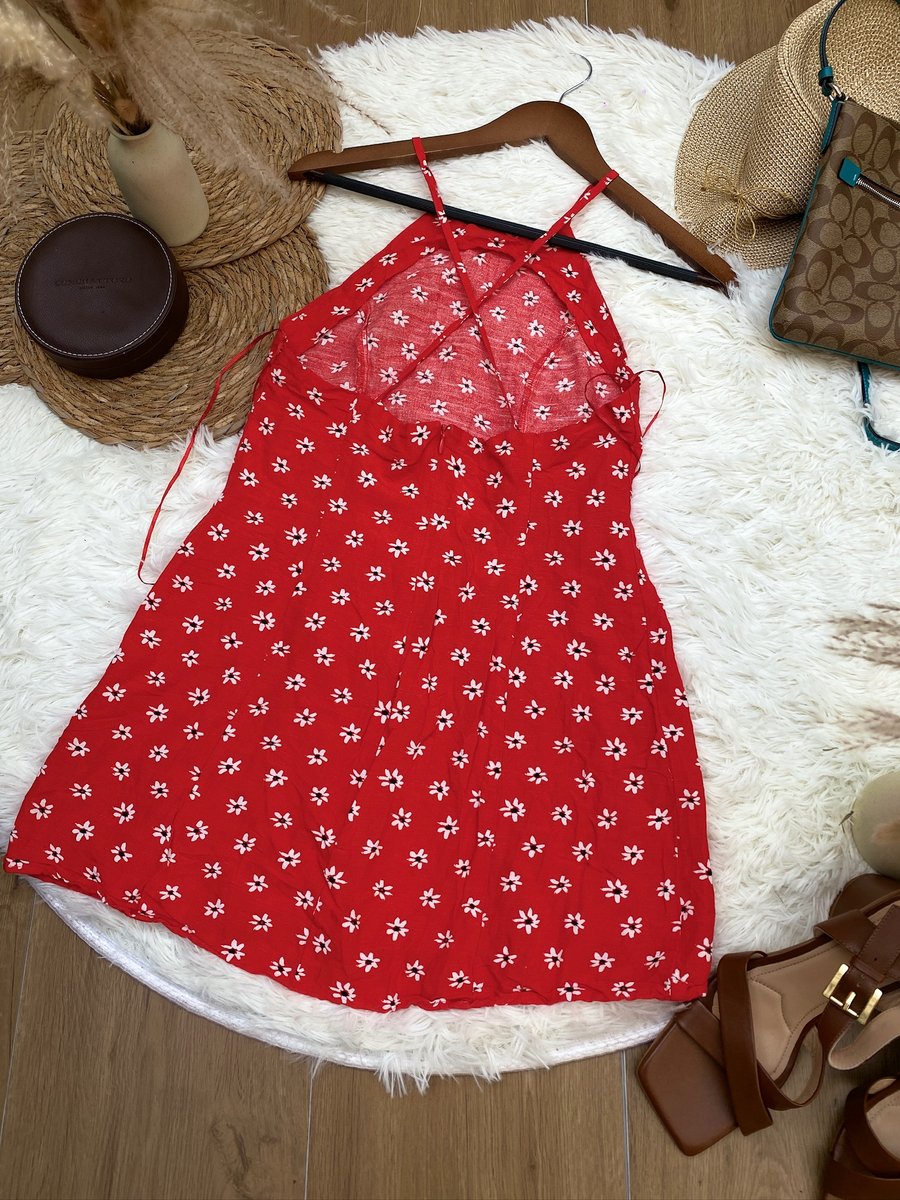 Vestido ZARA floreado rojo — miniatura 4