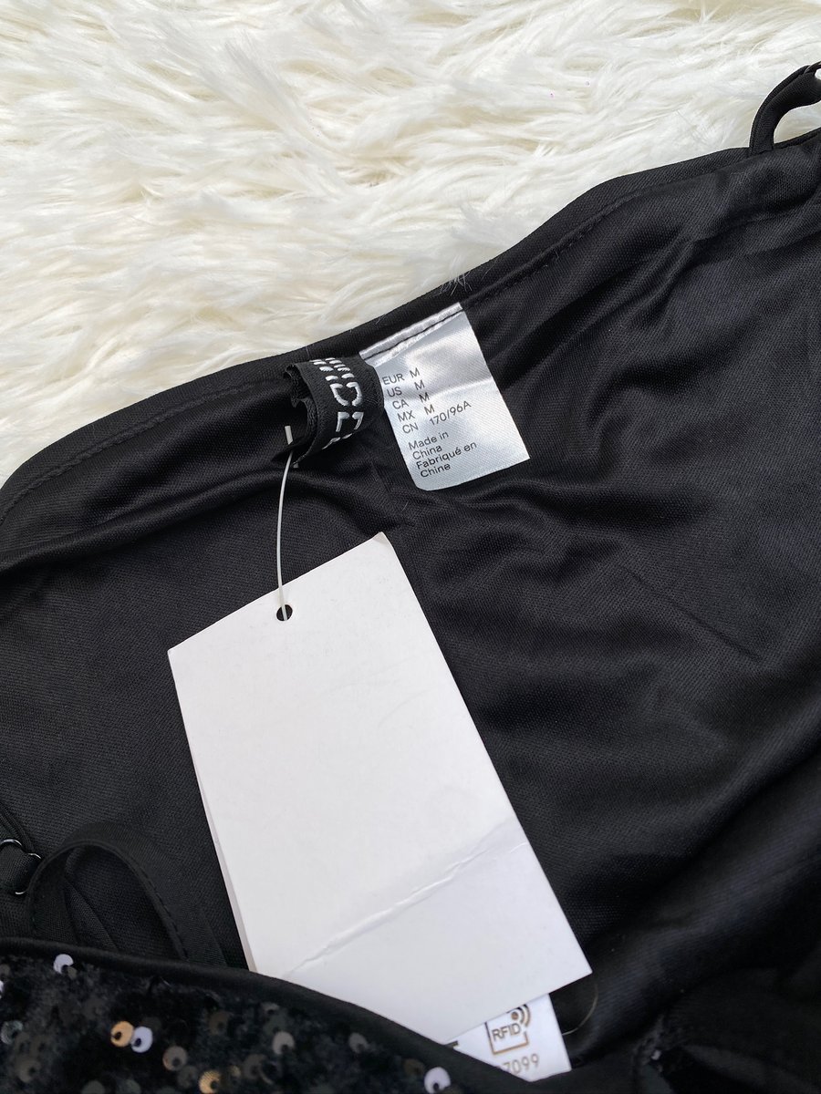Vestido marca americana Negro lentejuelas — miniatura 3