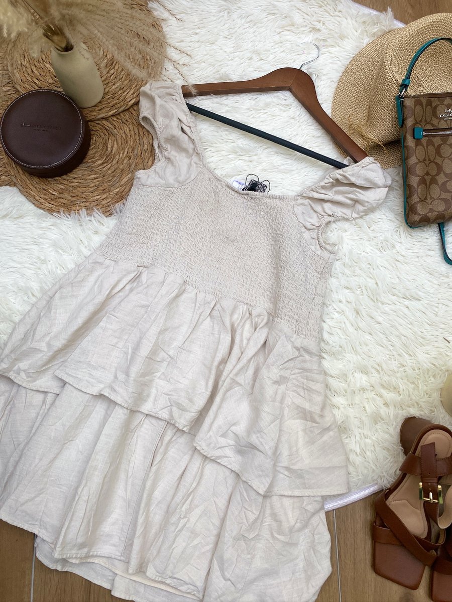 Vestido marca H&M beige — miniatura 4