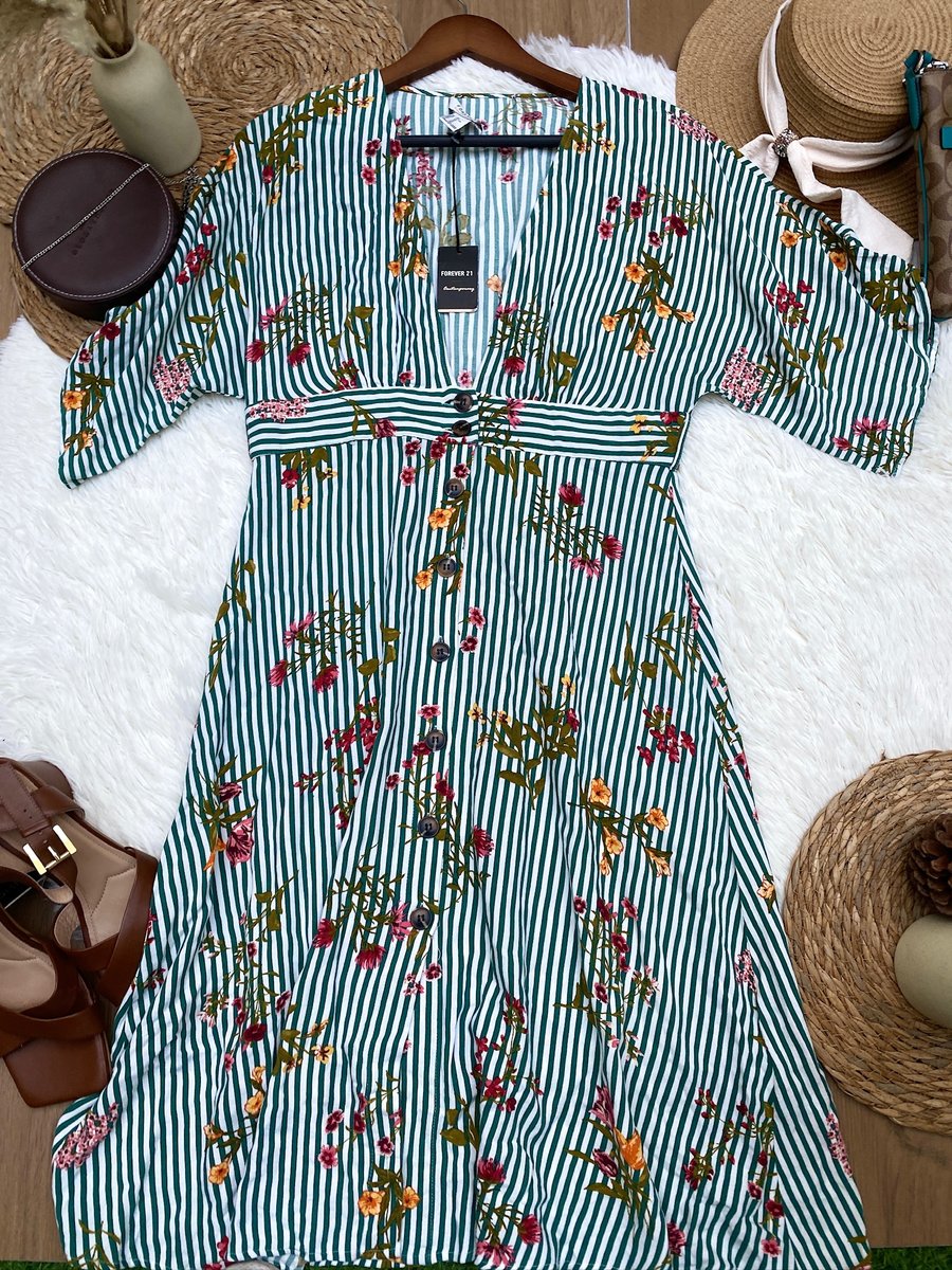 Vestido Forever 21 verde — miniatura 2
