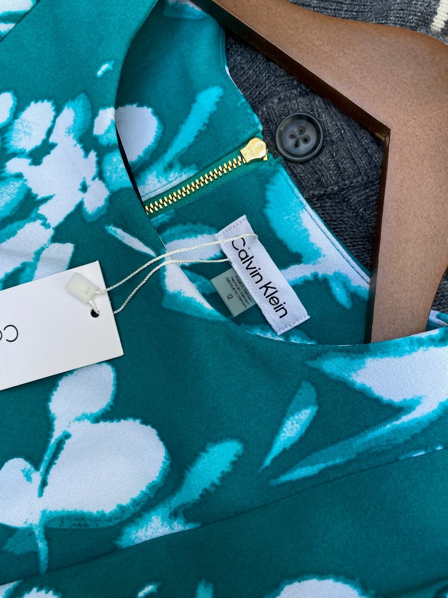 Vestido Calvin Klein verde agua — miniatura 3