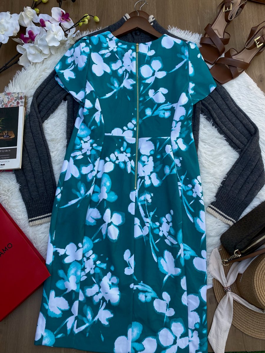 Vestido Calvin Klein verde agua — miniatura 4