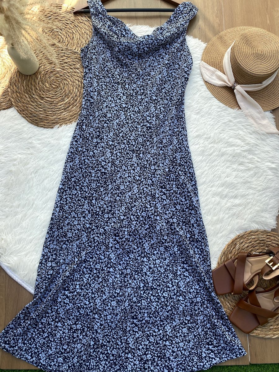 Vestido Abercrombie & Ficth Azul flroreadito — miniatura 2