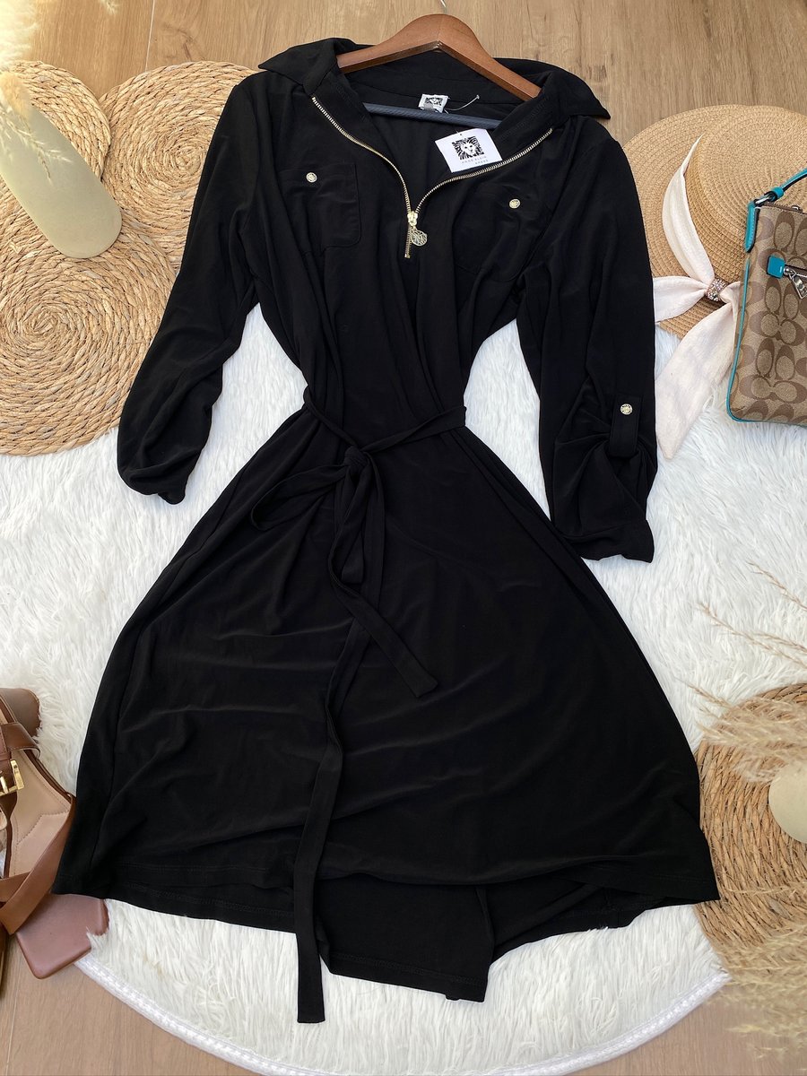 Vestido ANNE KLEIN Negro Formal — miniatura 2