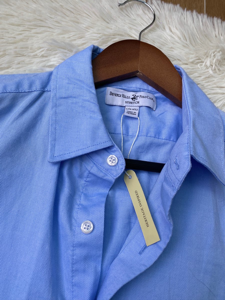 Camisa BEVERLY HILLS POLO CLUB STRETCH Azul Cielo — miniatura 3