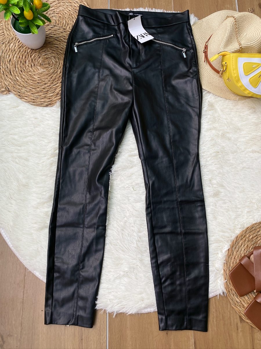Pantalón ZARA Negro con Cremalleras — miniatura 2