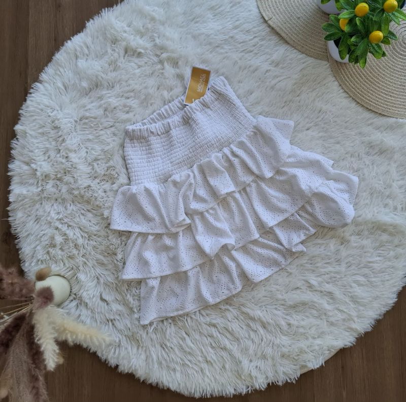 Falda MICHAEL KORS Blanca Boho con Olanes — miniatura 2