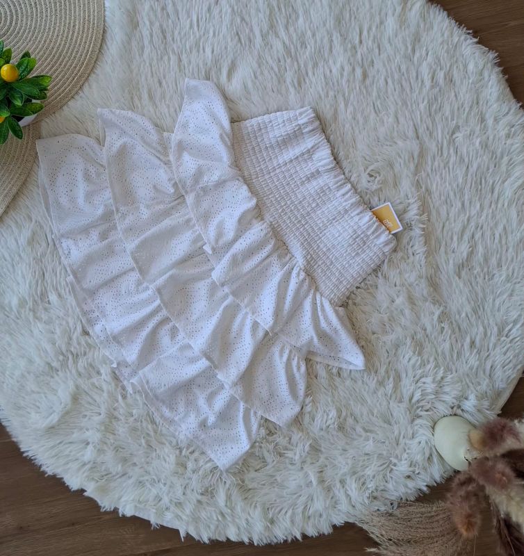 Falda MICHAEL KORS Blanca Boho con Olanes — miniatura 4