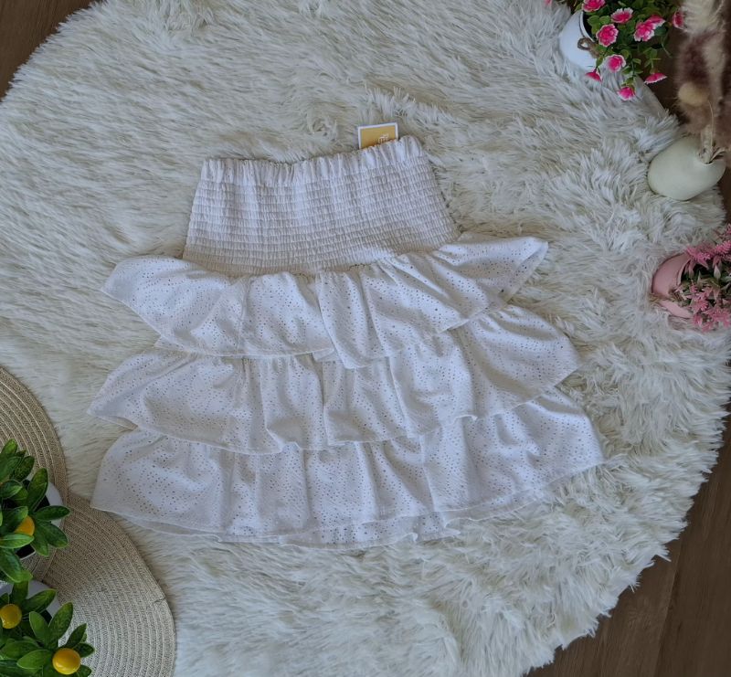 Falda MICHAEL KORS Blanca Boho con Olanes — miniatura 6