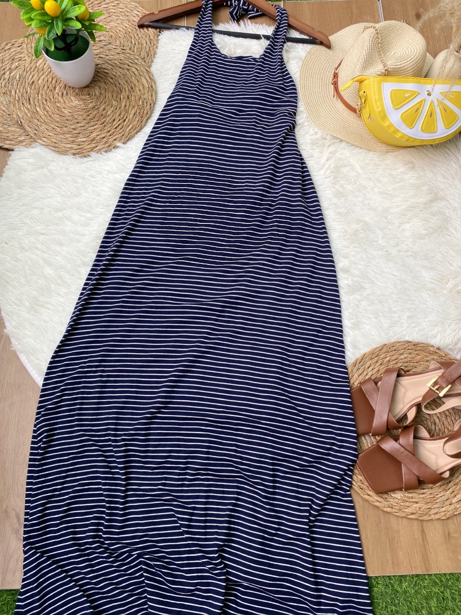 Vestido Largo GAP Azul Marino a Rayas — miniatura 2