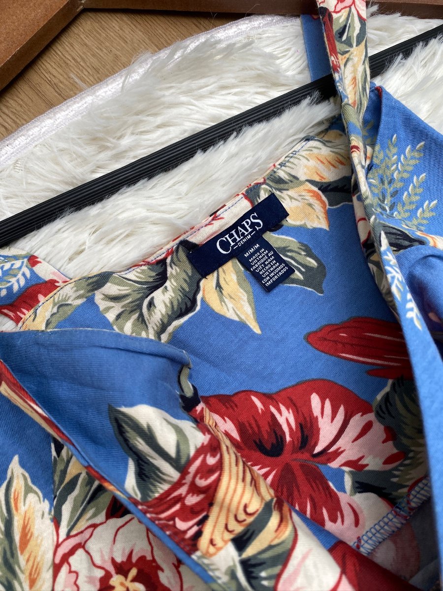 Vestido Maxi CHAPS Jardín Tropical Azul — miniatura 3