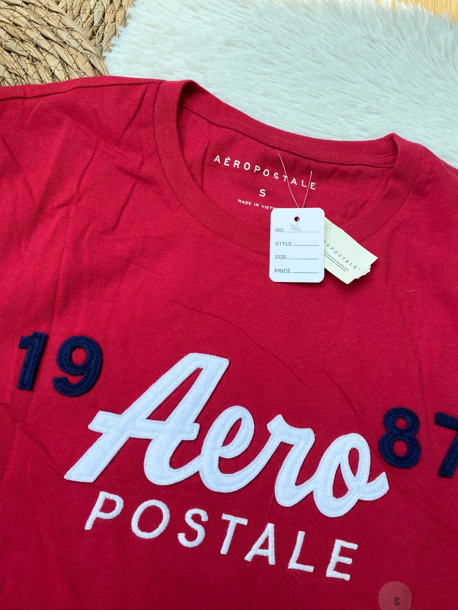 Playera AEROPOSTALE Roja Logo Bordado — miniatura 3