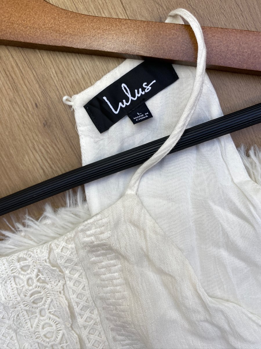 Vestido Maxi LULUS Blanco Boho — miniatura 4