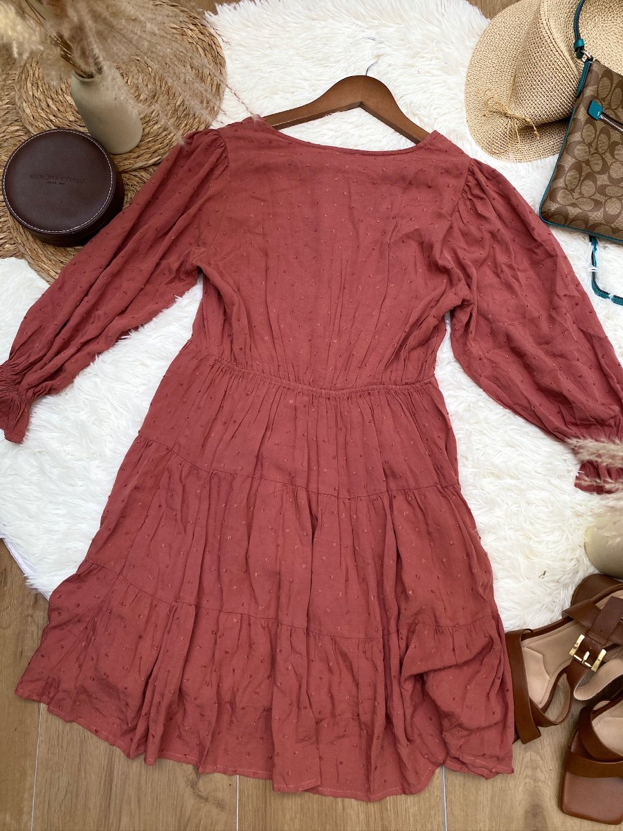 Vestido IN THE RIVER Terracota Romántico — miniatura 3