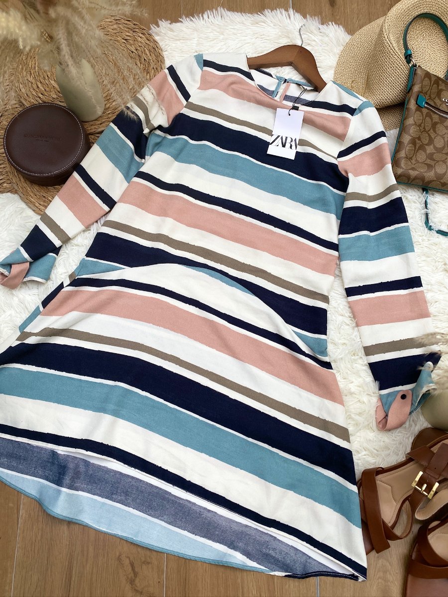 Vestido ZARA Rayas Acuarela — miniatura 2