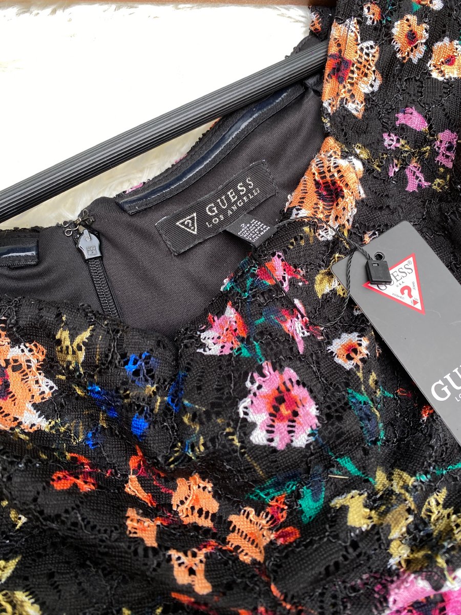Vestido GUESS Encaje Floral Negro — miniatura 4