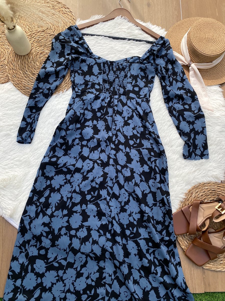 Vestido ABERCROMBIE & FITCH Floral Azul — miniatura 3