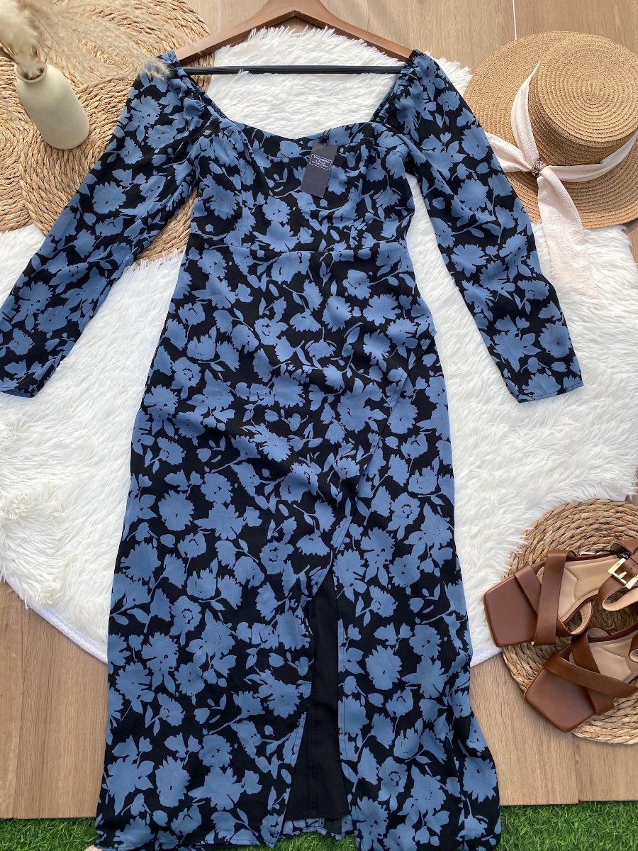 Vestido ABERCROMBIE & FITCH Floral Azul — miniatura 2