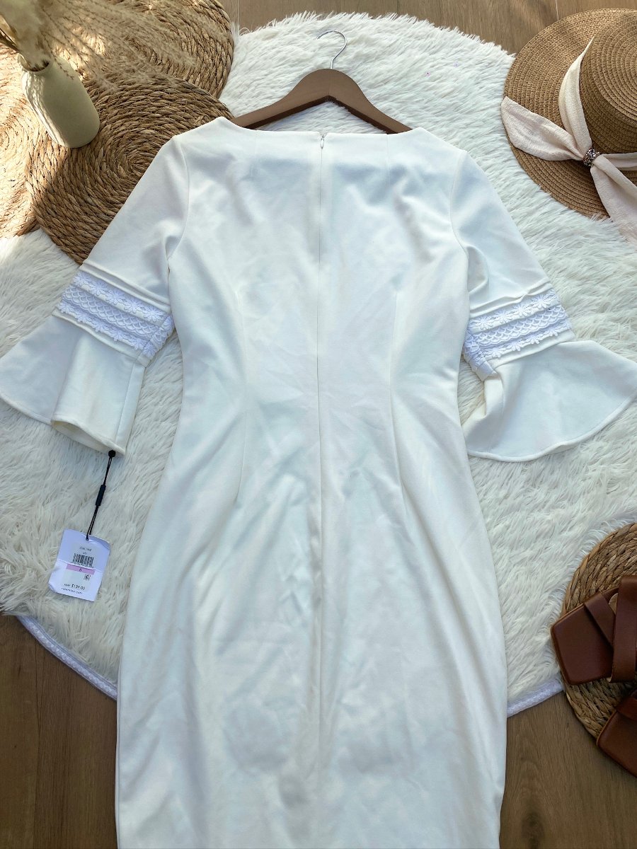 Vestido CALVIN KLEIN Elegance Marfil — miniatura 3