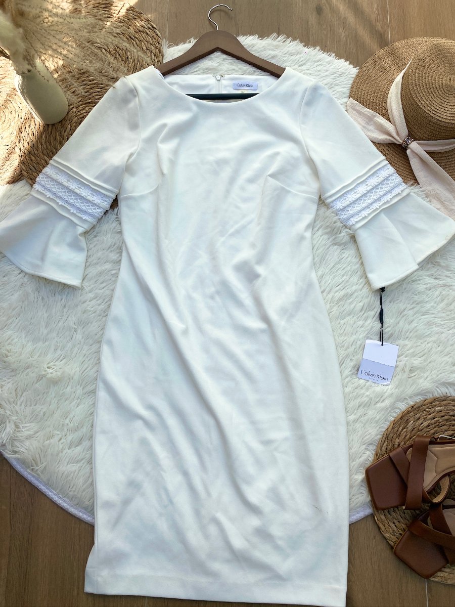Vestido CALVIN KLEIN Elegance Marfil — miniatura 2