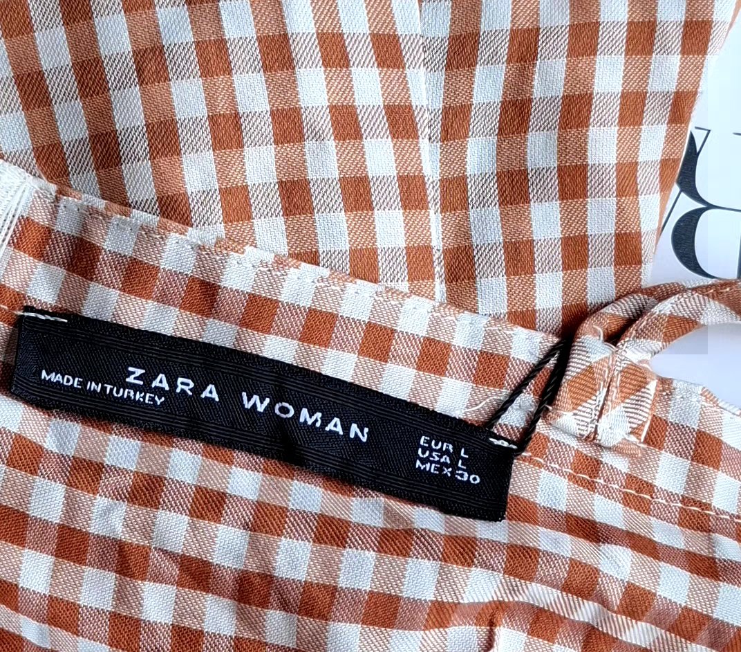 Vestido ZARA Vichy Terracota — miniatura 4
