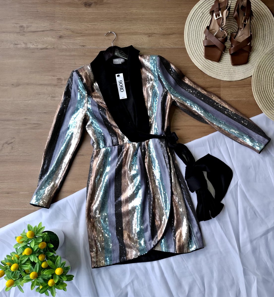 Vestido Cruzado ASOS Glam Multicolor — miniatura 2