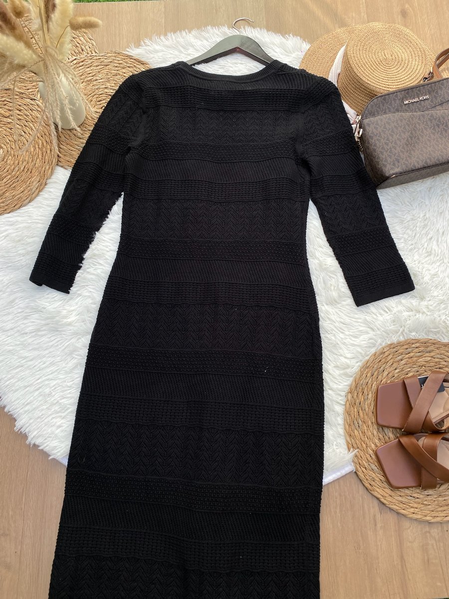 Vestido GAP Tejido Negro Midi — miniatura 3