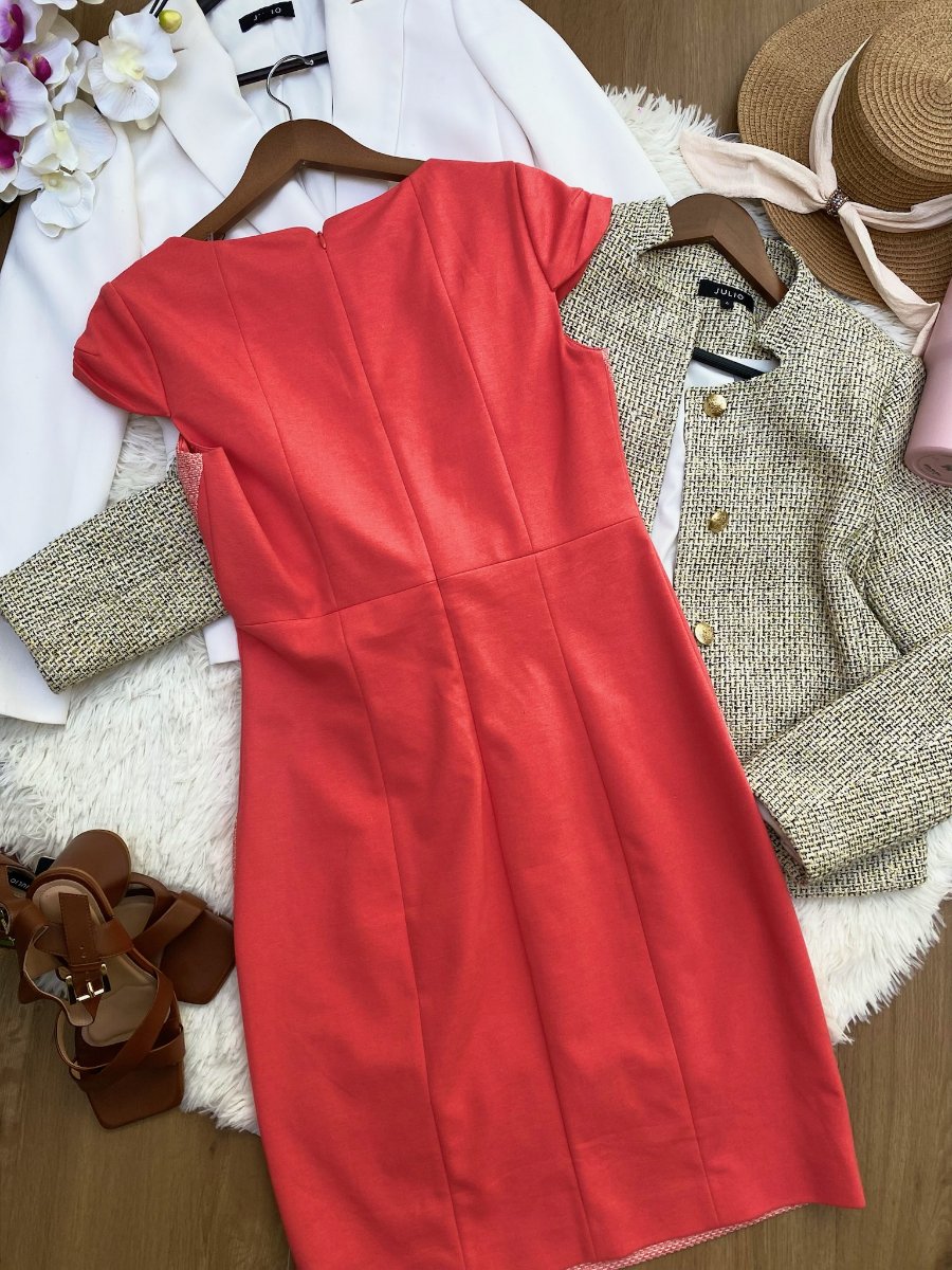 Vestido TAHARI Elegancia Coral — miniatura 3