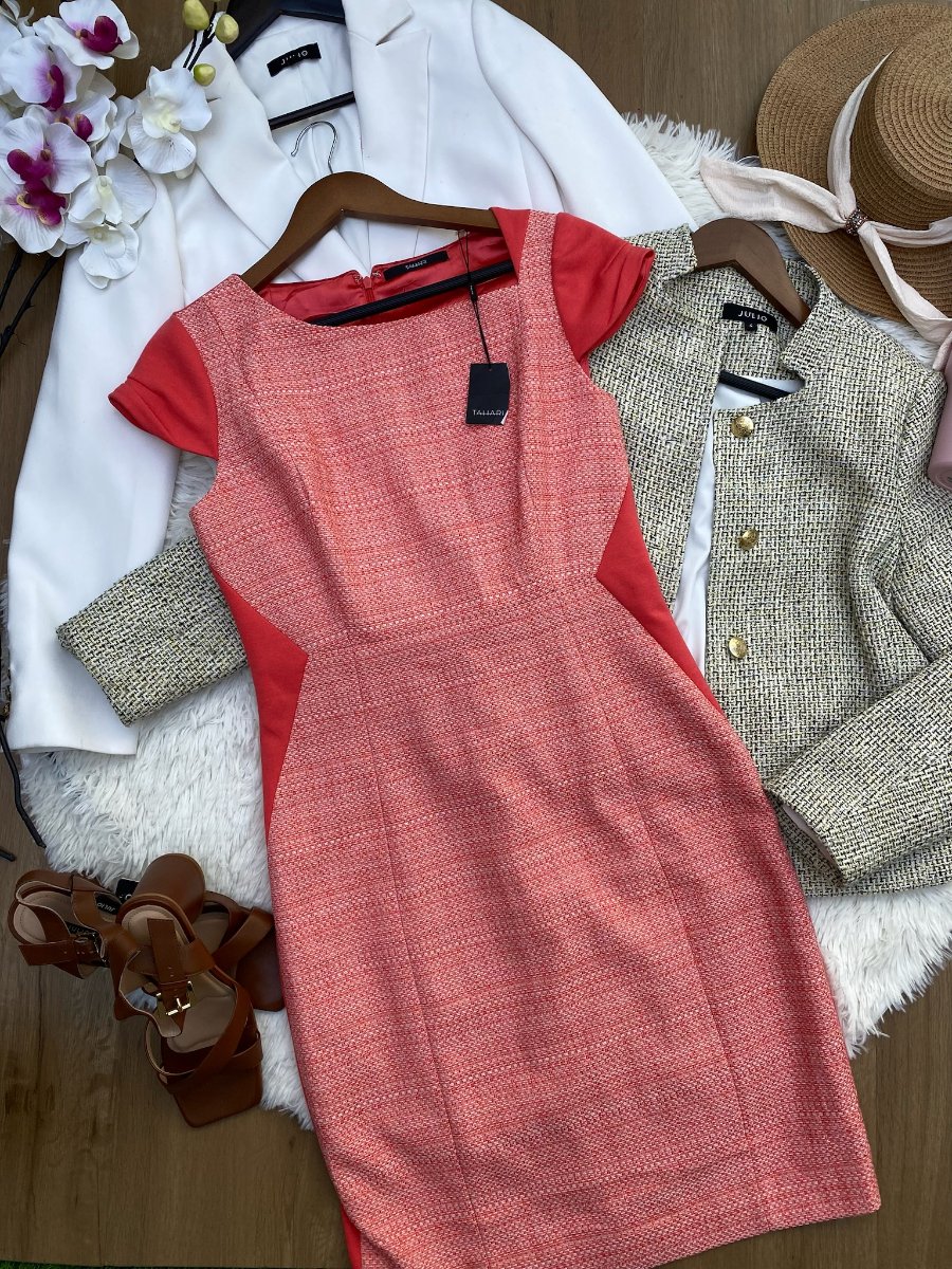 Vestido TAHARI Elegancia Coral — miniatura 2