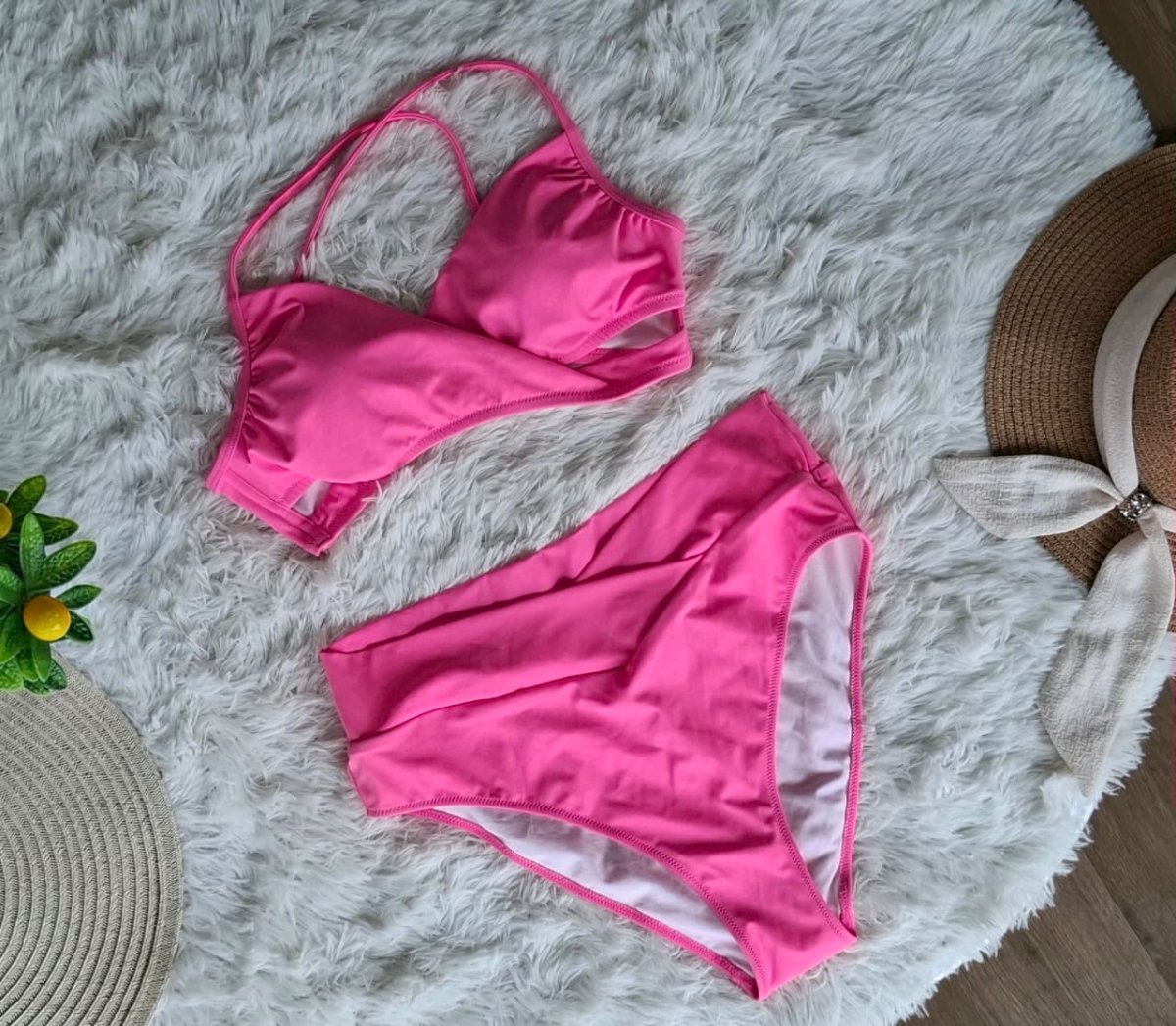 Bikini Pink Wrap de Tiro Alto — miniatura 4