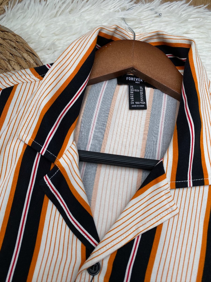 Camisa Resort FOREVER 21 Rayas Vintage — miniatura 4