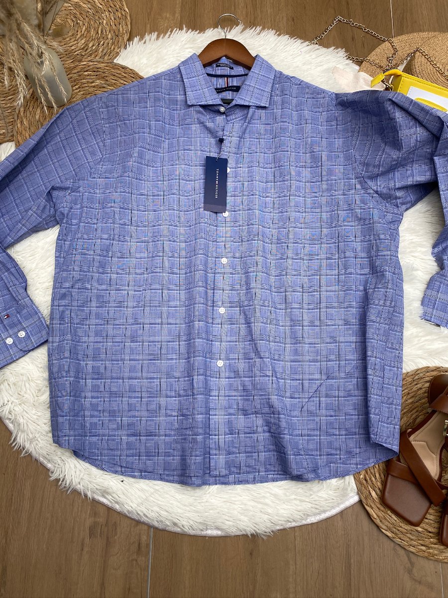 Camisa TOMMY HILFIGER Stretch Cuadros Azul — miniatura 2