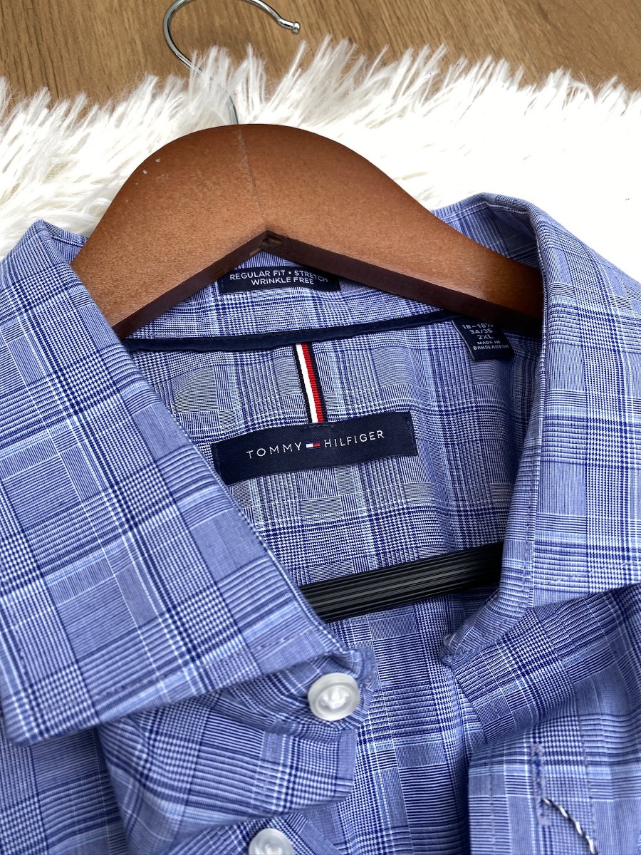 Camisa TOMMY HILFIGER Stretch Cuadros Azul — miniatura 4