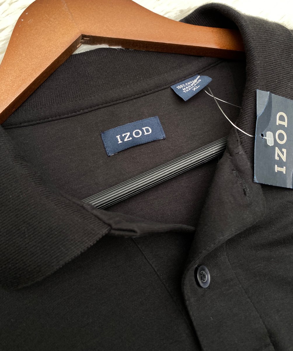 Playera Polo IZOD Essential Negra — miniatura 4