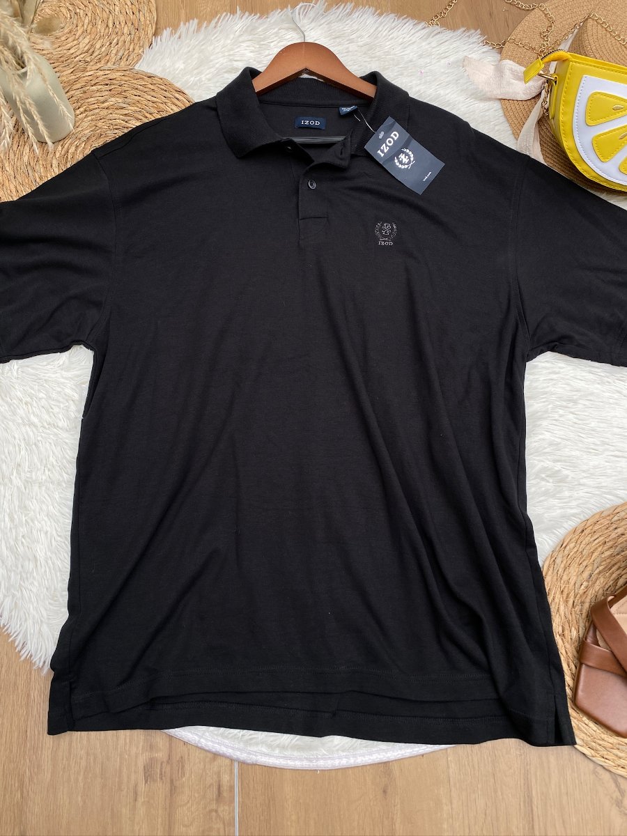 Playera Polo IZOD Essential Negra — miniatura 2