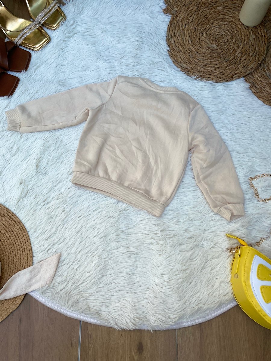 Sudadera Corazones SHEIN Beige — miniatura 3