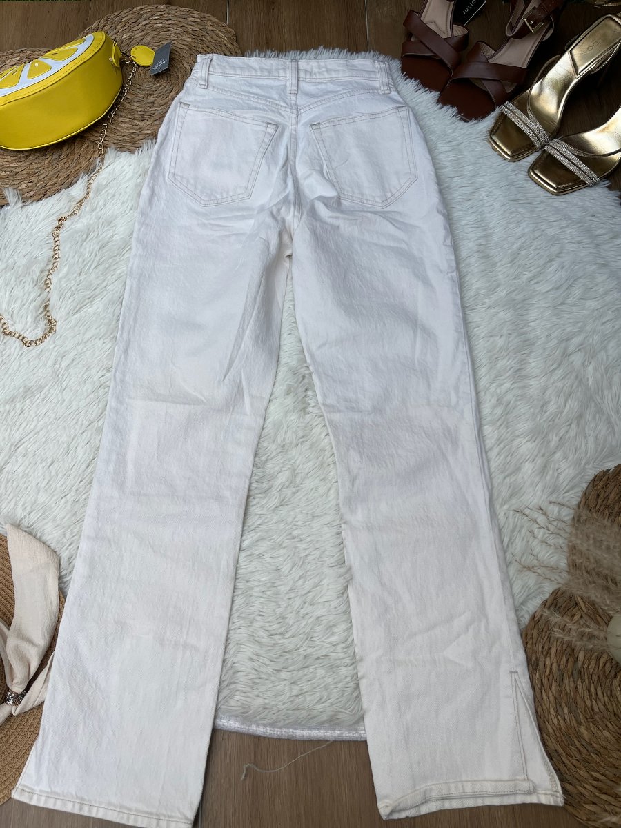 Jeans 90s Straight Ultra High Rise ABERCROMBIE & FITCH Blanco — miniatura 3