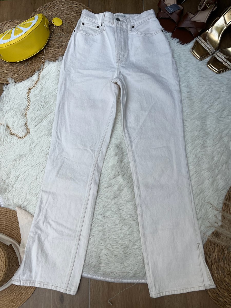 Jeans 90s Straight Ultra High Rise ABERCROMBIE & FITCH Blanco — miniatura 2